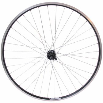 Achterwiel 28 cassette 8/9 sp zwarte velg