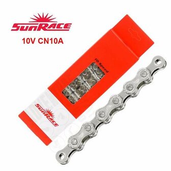 Sunrace ketting 10 speed cn10a grijs met sluitschakel